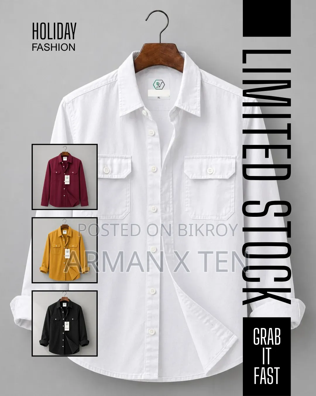 Double Pocket Oxford Cotton Shirt