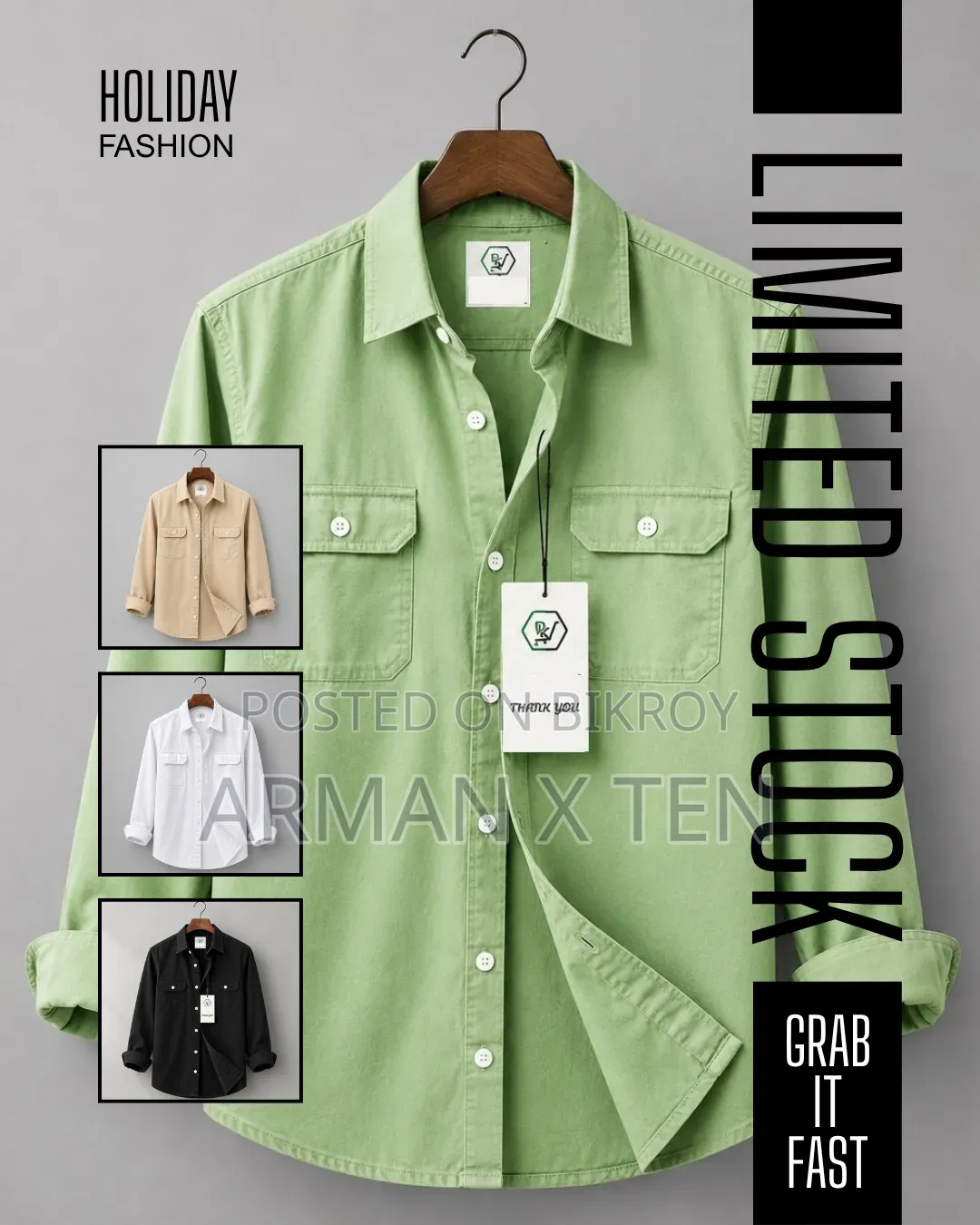 Double Pocket Oxford Cotton Shirt