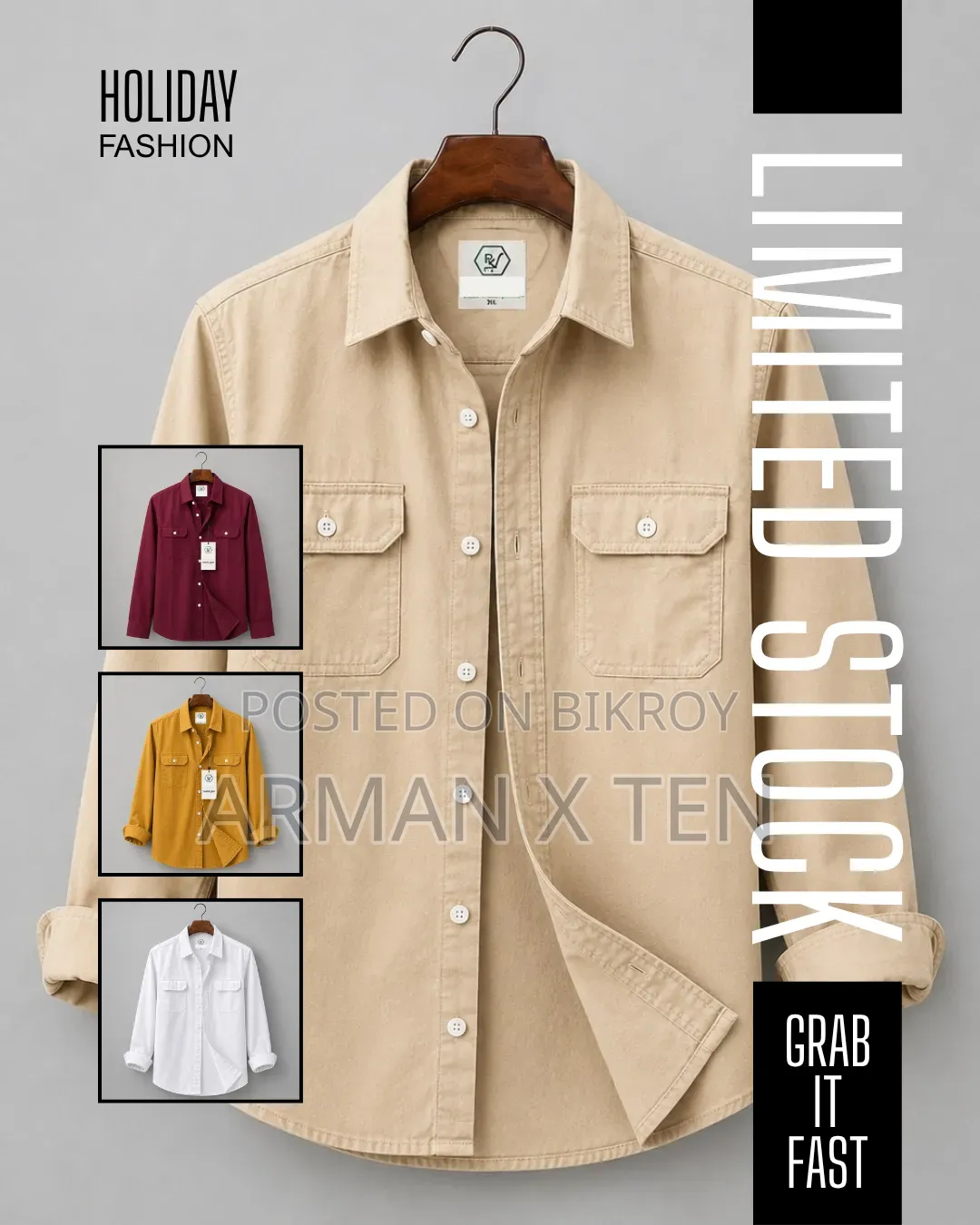 Double Pocket Oxford Cotton Shirt