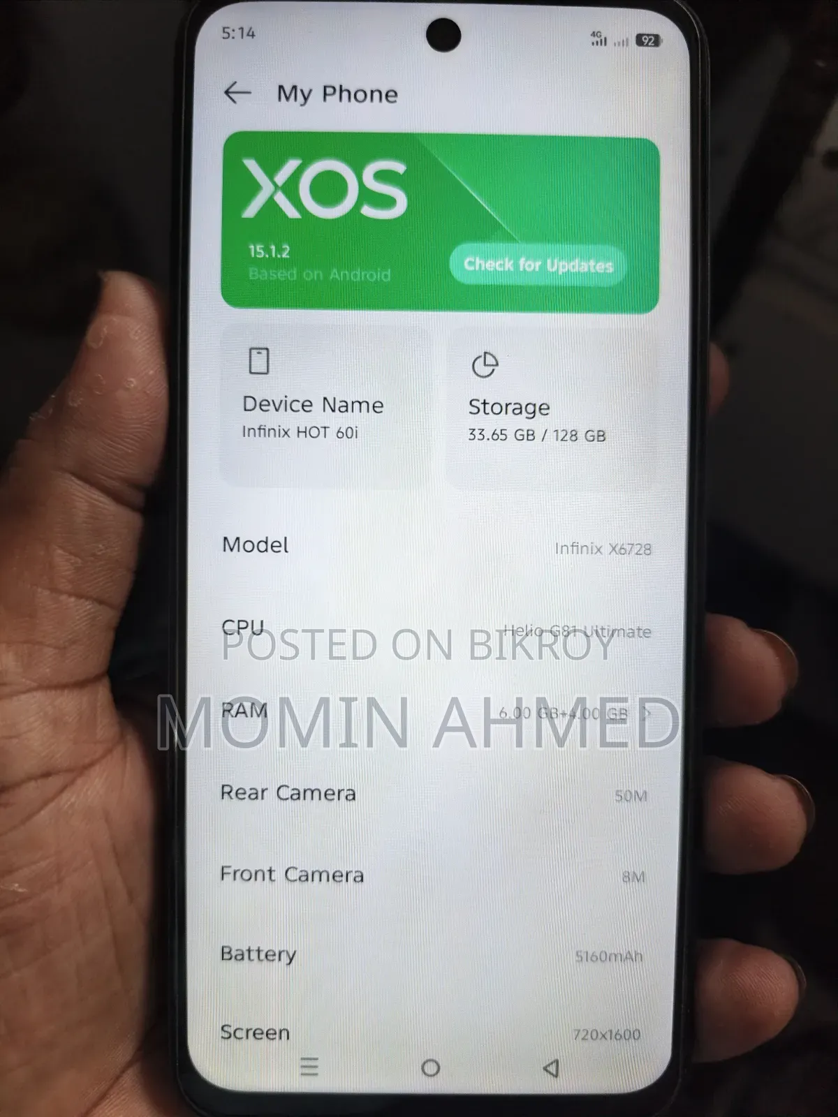 Infinix Hot 60i 128 GB Black
