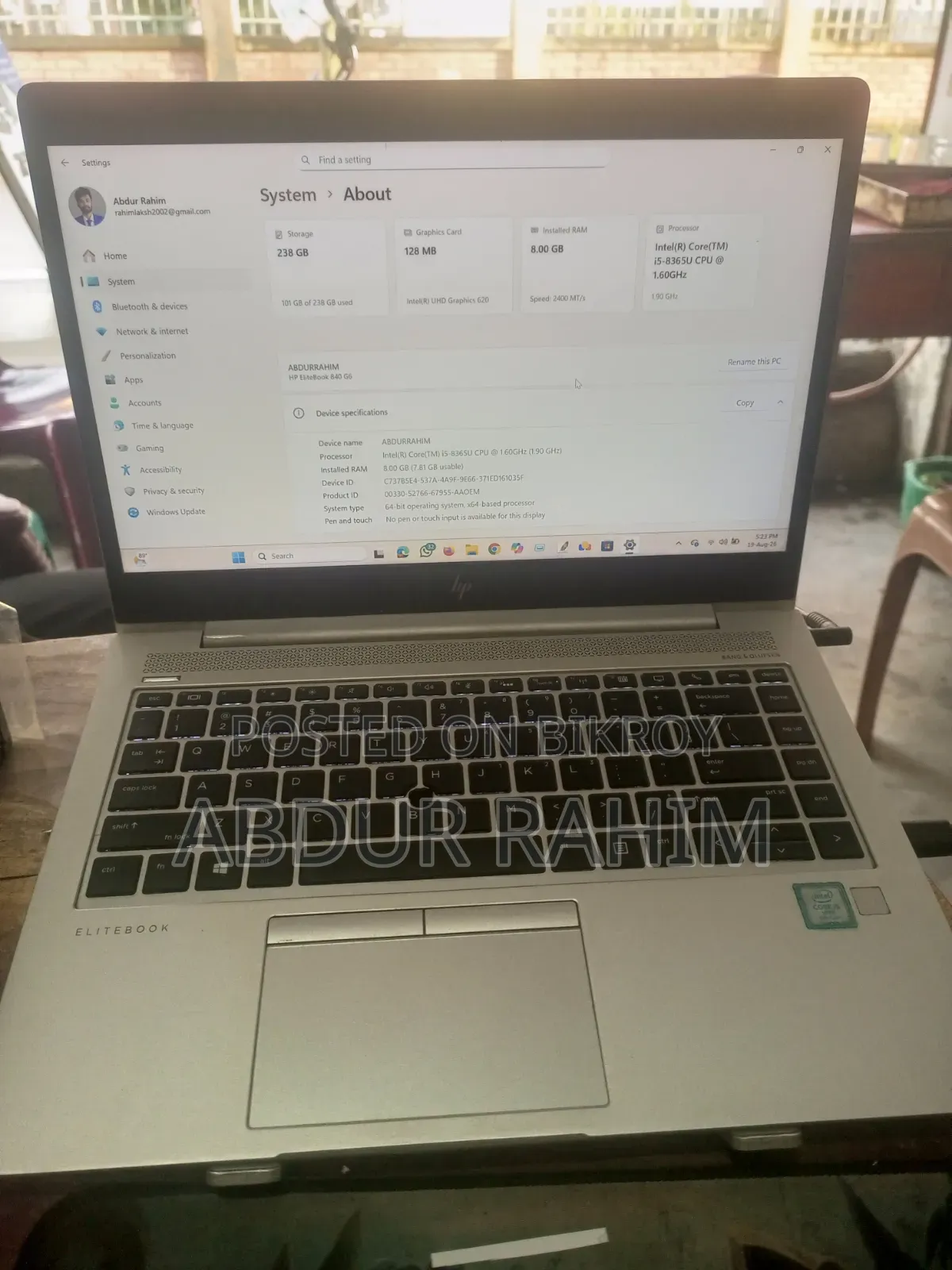 Laptop HP EliteBook 840 G6 8GB Intel Core i5 SSHD (Hybrid) 500GB
