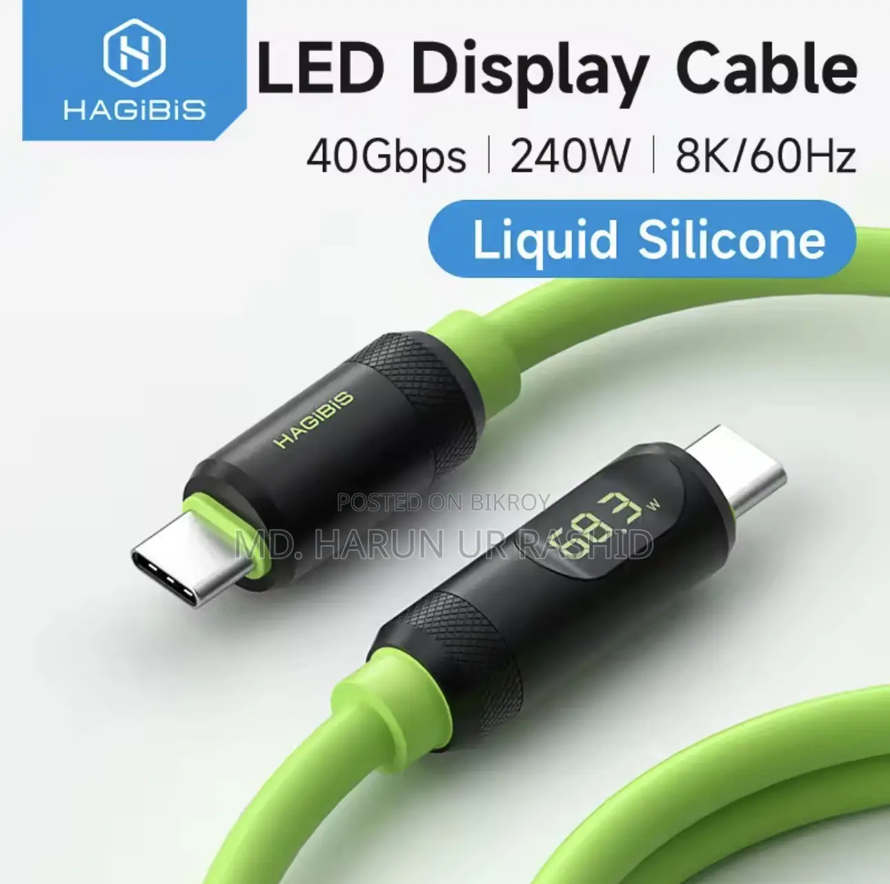 Hagibis Type C 240w 40GBPS Full Function Cable With Display