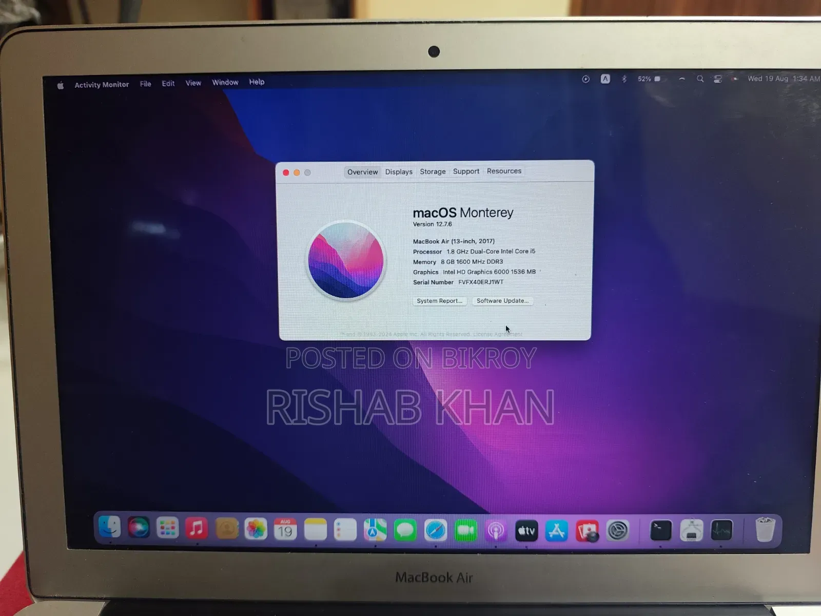 Apple MacBook Air 2017 8GB Intel Core i5 SSD 128GB Laptop