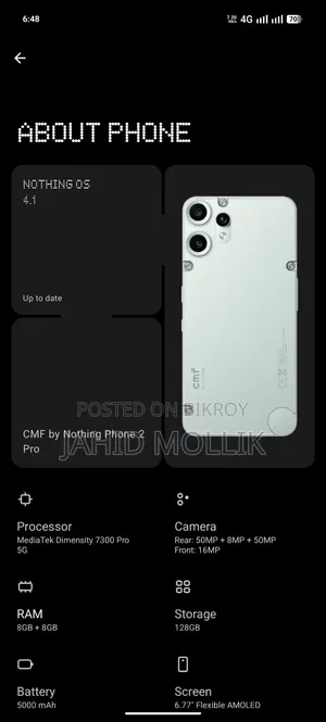 নাথিং ফোন সিএমএফ ফোন ২ প্রো ১২৮ জিবি ব্লু