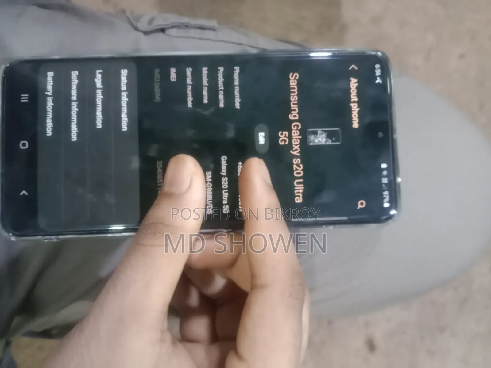 Samsung Galaxy S20 Ultra 5G 128 GB Black