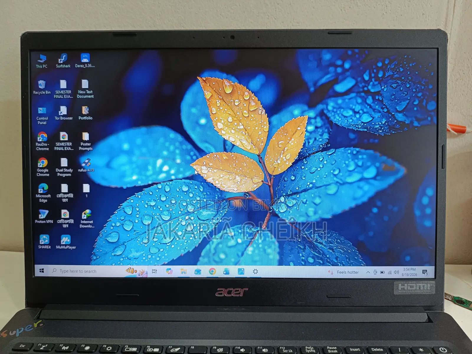 ল্যাপটপ Acer Extensa 15 8GB AMD HDD+SSD 1.5T