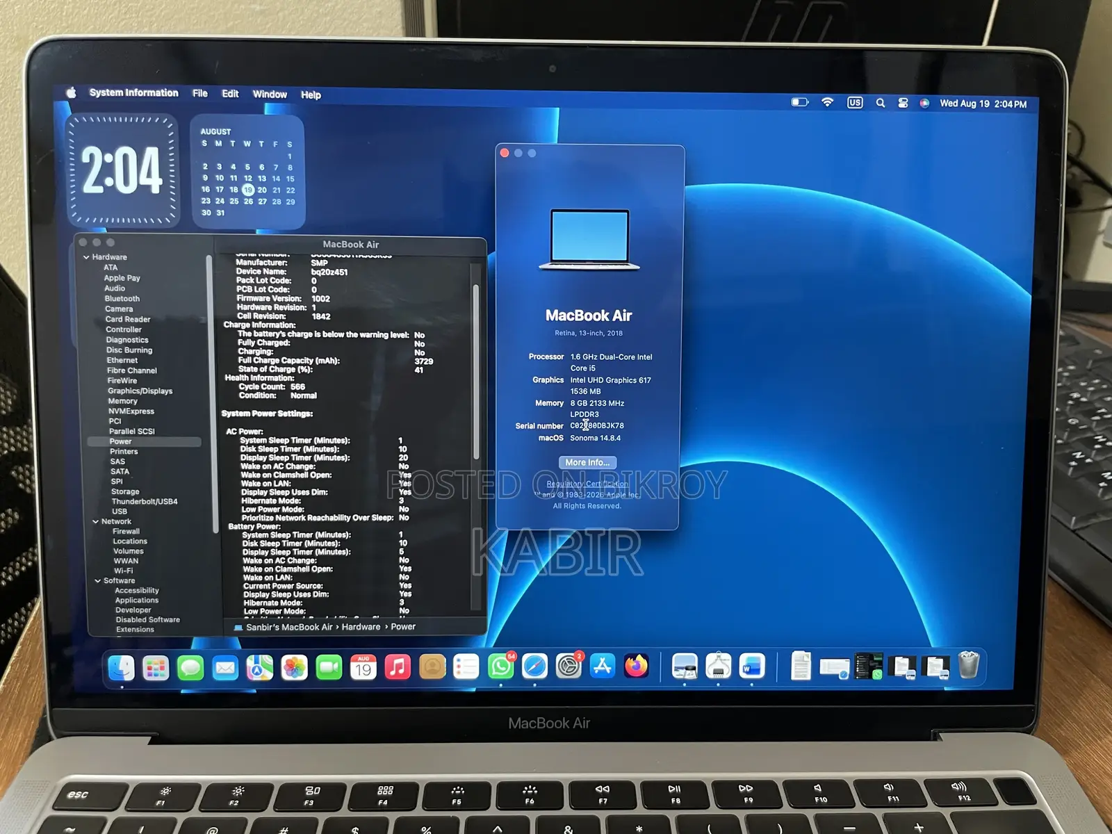 Laptop Apple MacBook Air 2018 8GB Intel Core i5 SSD 256GB