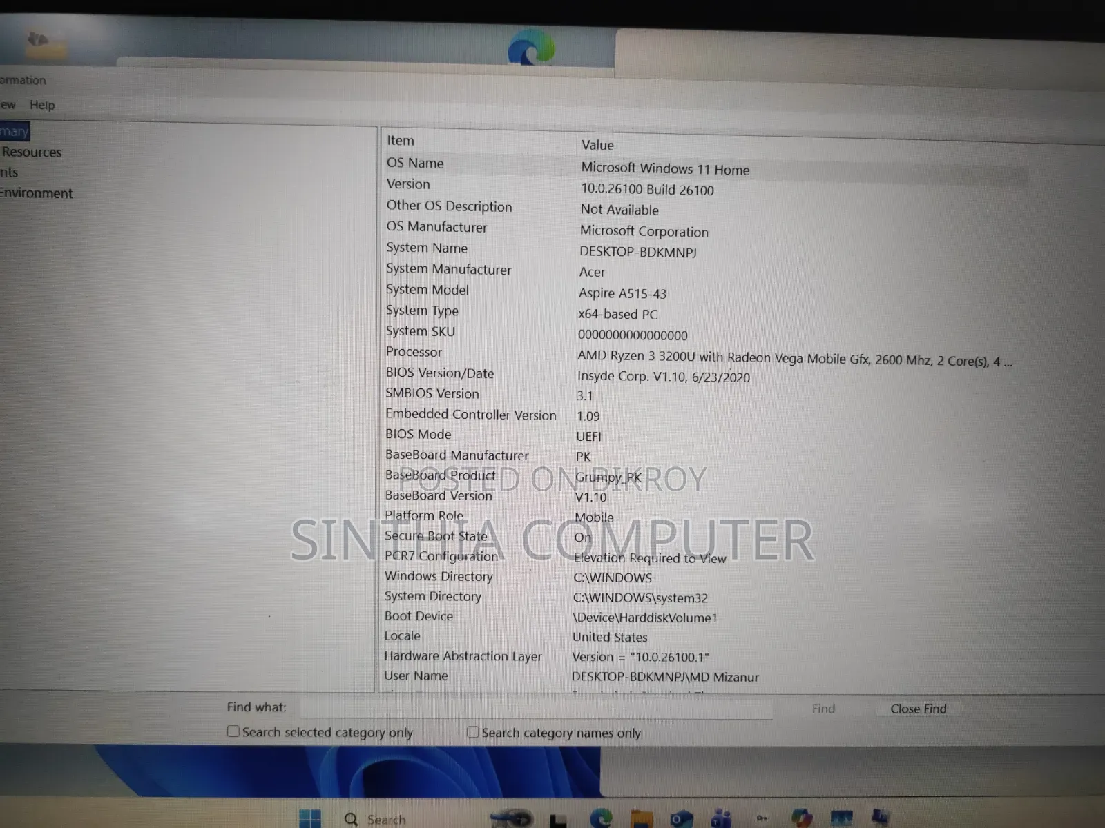 Laptop Acer Aspire 5 4GB AMD Ryzen 3 eMMC 128GB