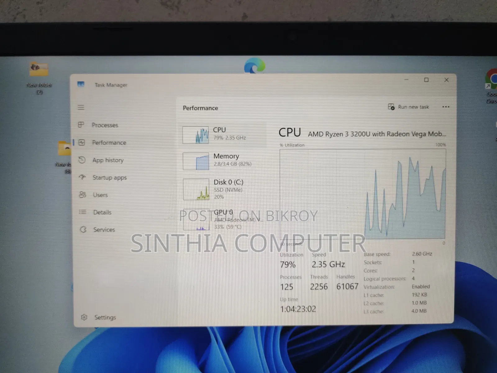Laptop Acer Aspire 5 4GB AMD Ryzen 3 eMMC 128GB