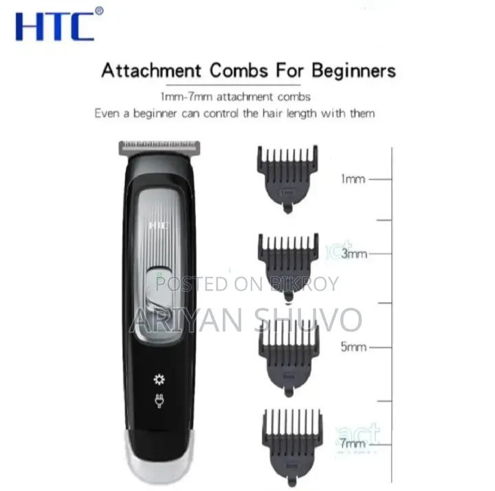HTC AT-505 Zero Cutting Men Hair Trimmer USB Charge Hair Clippers