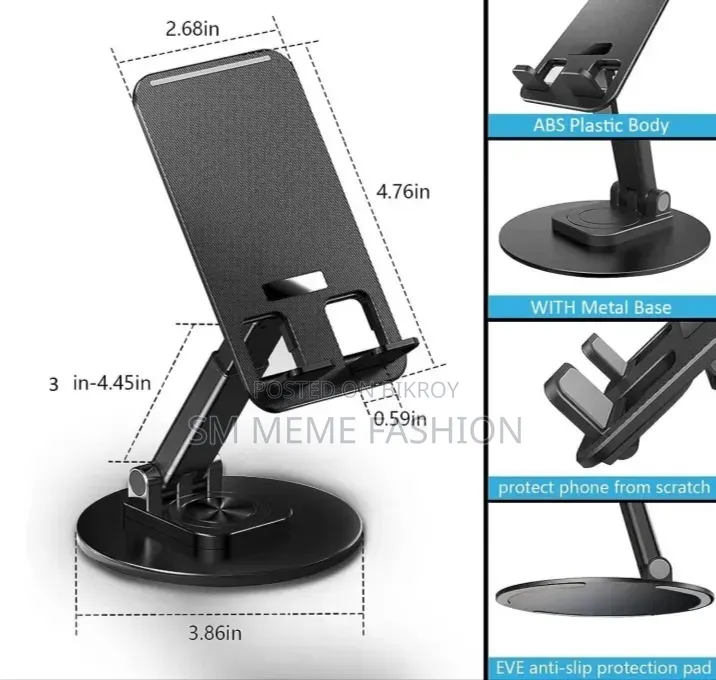 360° Rotation Folding Lifting Desktop Bracket - For Mobile and Tablet