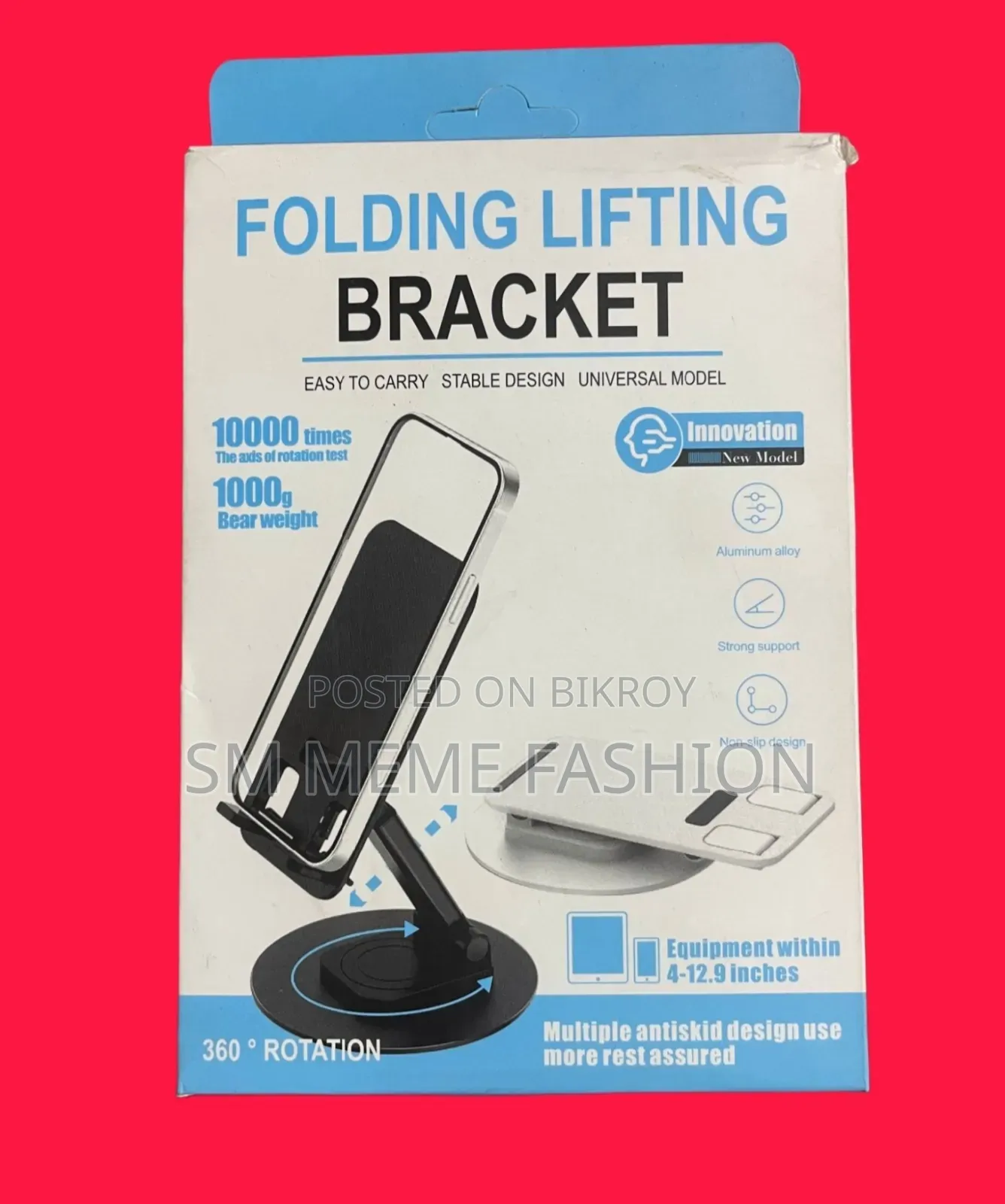 360° Rotation Folding Lifting Desktop Bracket - For Mobile and Tablet