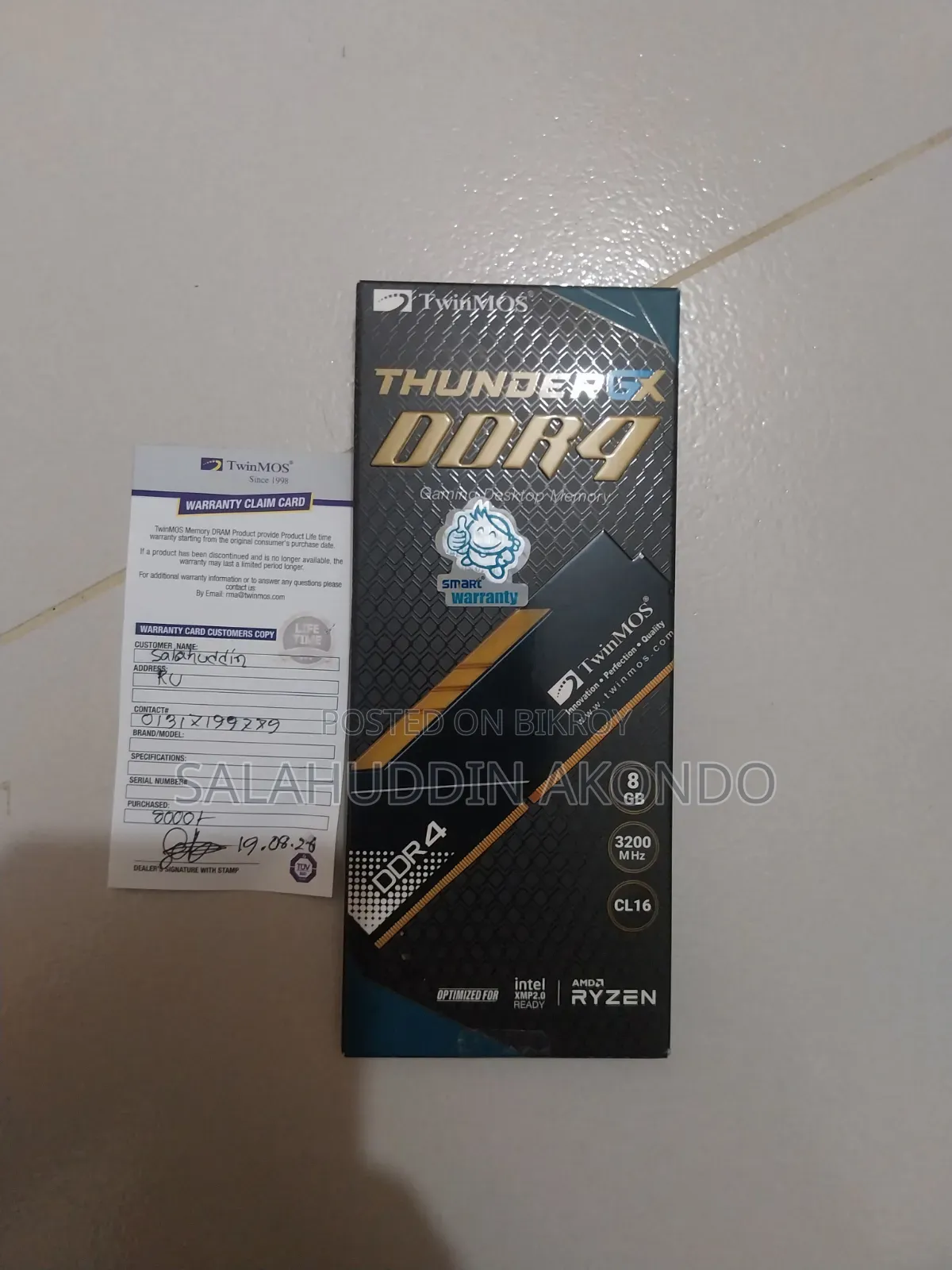 TwinMOS DDR4 8 Gb Desktop Ram Sell
