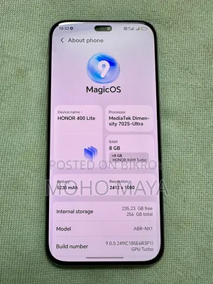 New Honor 400 Lite 256 GB Silver