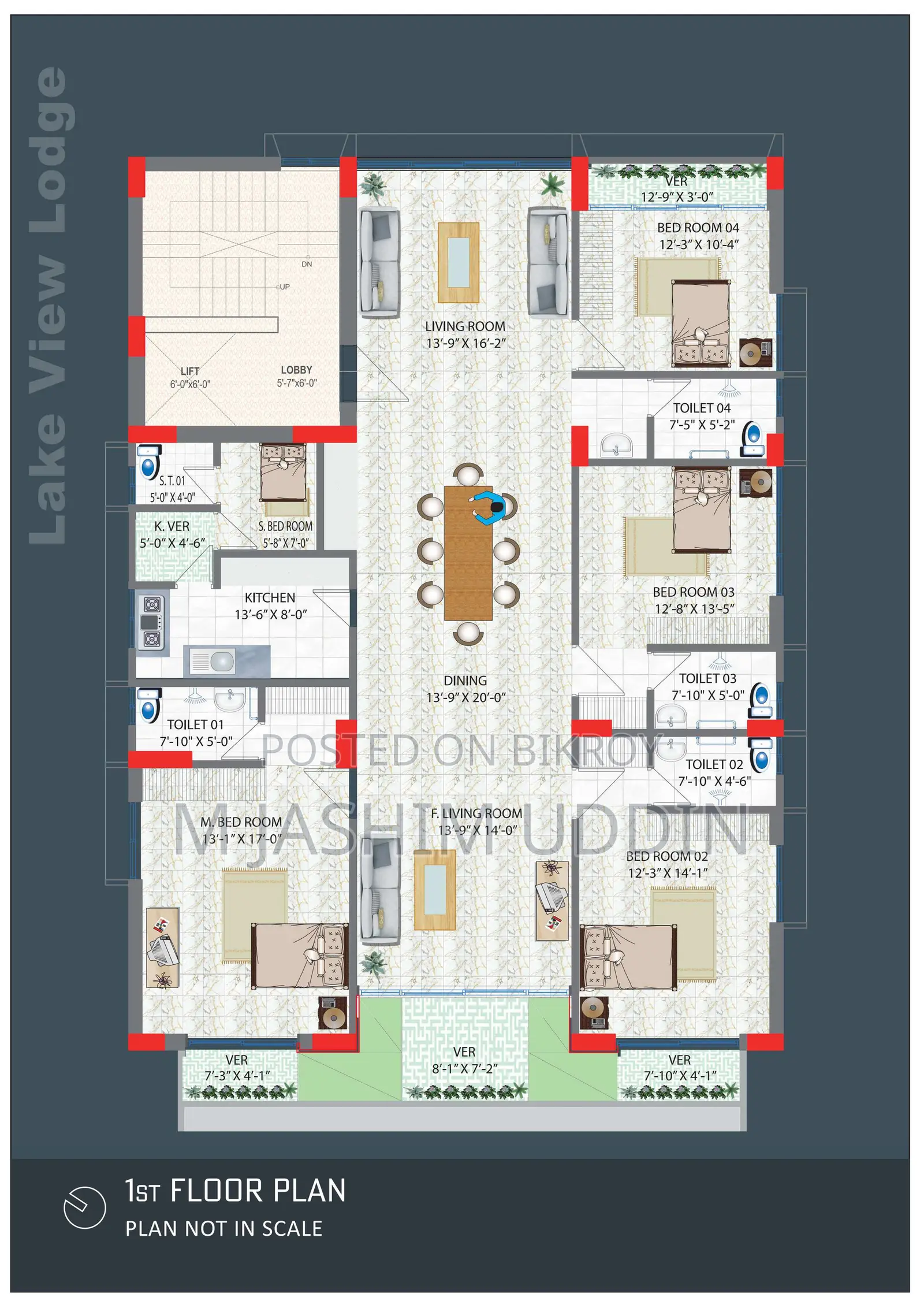 4-Bedroom Apartment in Landowner, Jalshiri Abason for Sale
