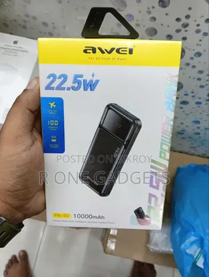 AWEI PA‐90 10000mAh 22.5W Fast Charging Digital Display Power Bank