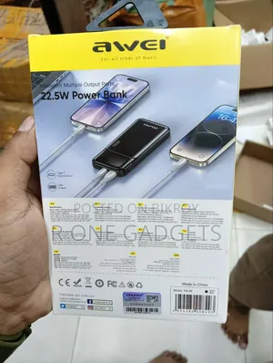 AWEI PA‐90 10000mAh 22.5W Fast Charging Digital Display Power Bank