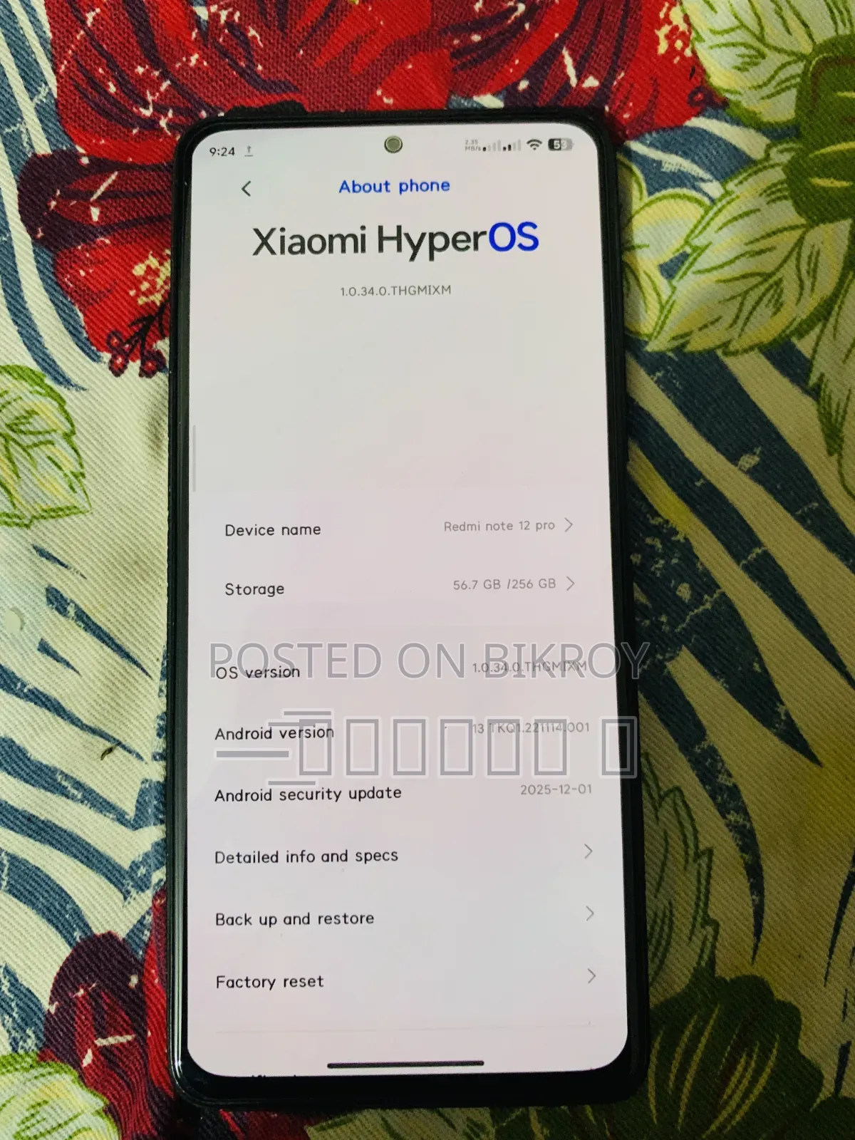 Xiaomi Redmi Note 12 Pro 4G 256 GB Blue