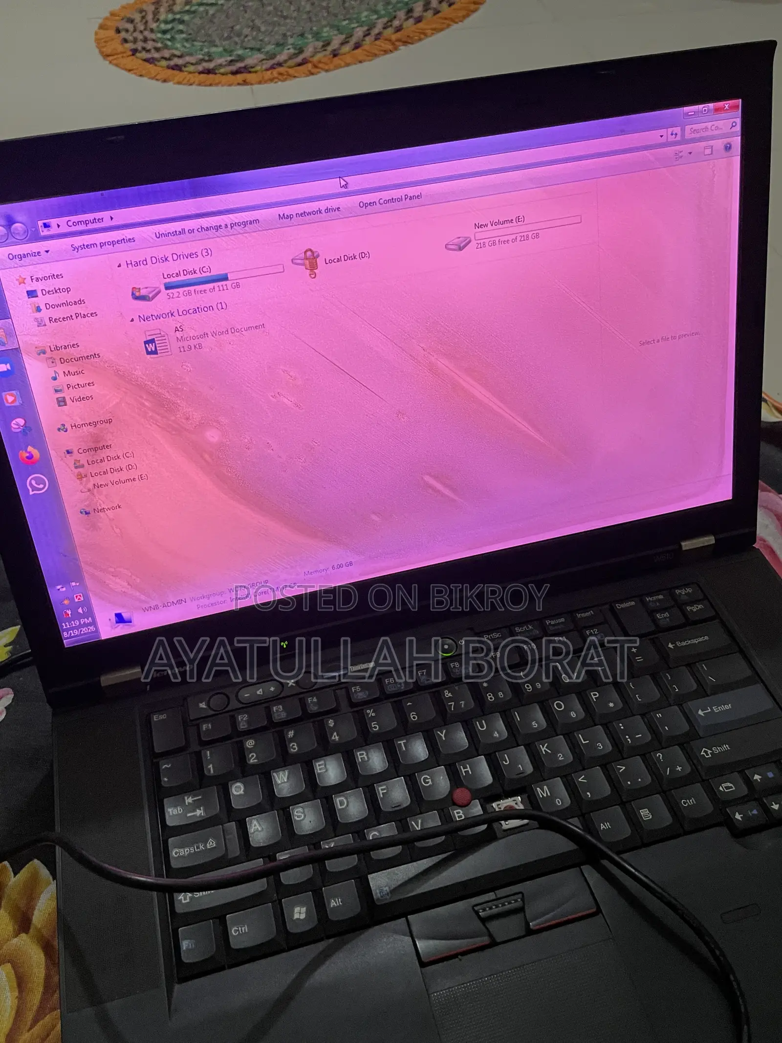 Laptop Lenovo ThinkPad W510 4GB Intel Core 7 SSD 256GB