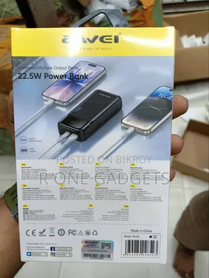 AWEI PA‐90 20000mAh 22.5W Fast Charging Digital Display Power Bank