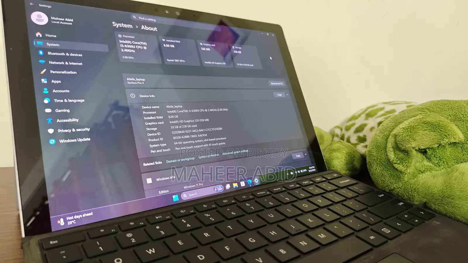Laptop Microsoft Surface Pro 4 8GB Intel Core i5 SSD 256GB