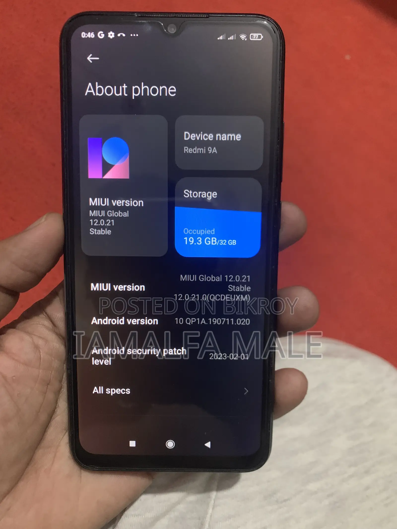 শাওমি রেডমি ৯এ ৩২ জিবি কালো