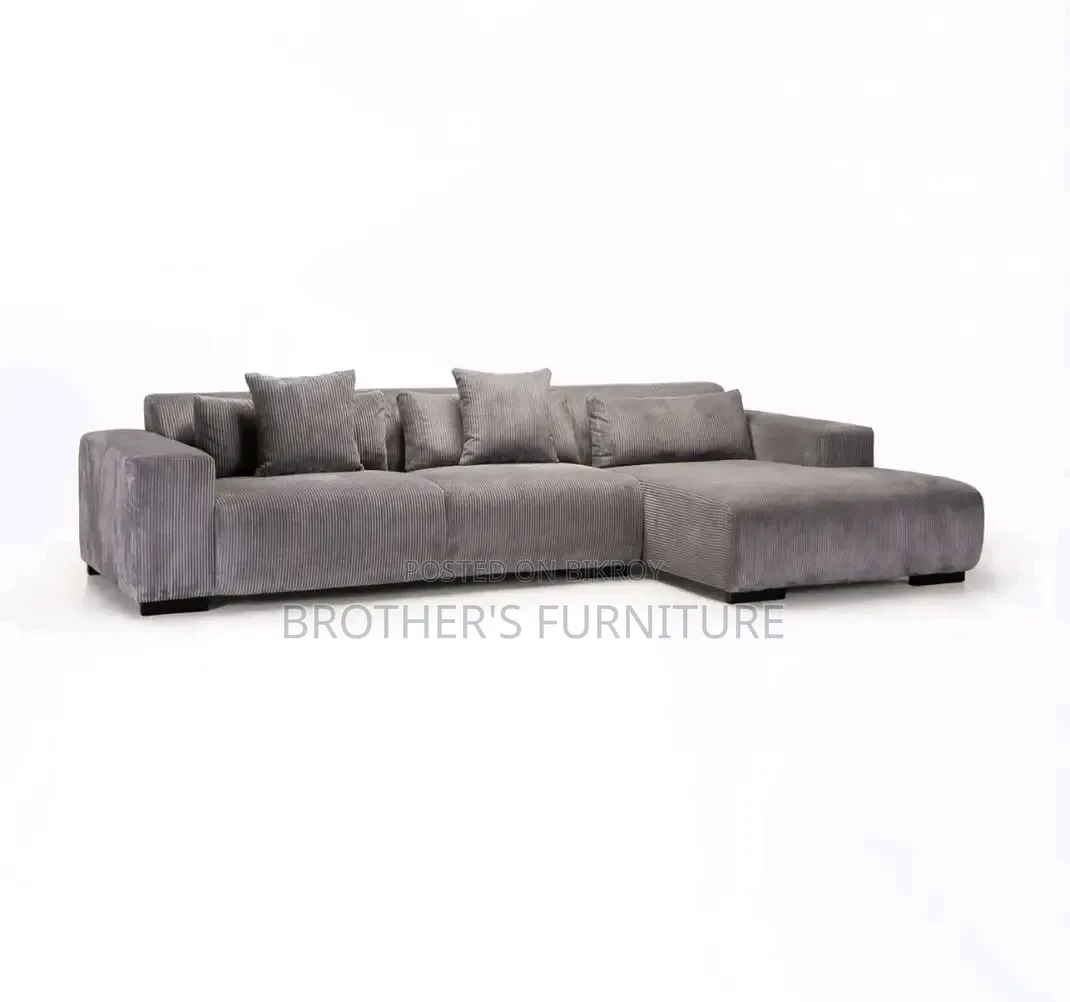 এল শেপ সোফা ভেলভেট ফেব্রিক