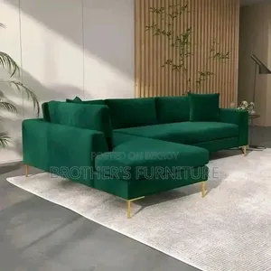 এল শেপ সোফা ভেলভেট ফেব্রিক