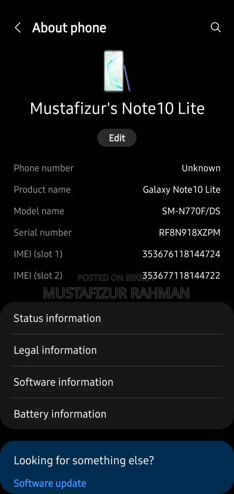 Samsung Galaxy Note 10 Lite 128 GB Yellow