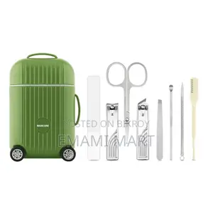 8 in 1 Manicure Pedicure Kit with Mini Suitcase Travel Case