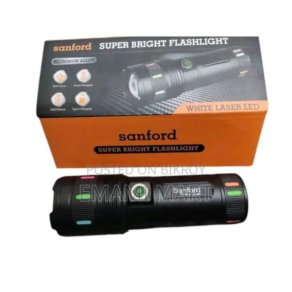 Sanford Super Bright Flashlight – White Laser LED Made in Japan 18650m