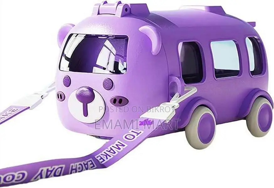 Portable Water Cup in Bus Shape, 500ml Leak-Proof Portable Water Bottl