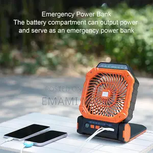 7800mAh Solar Camping Fan, Portable Rechargeable Battery Operated Fan 