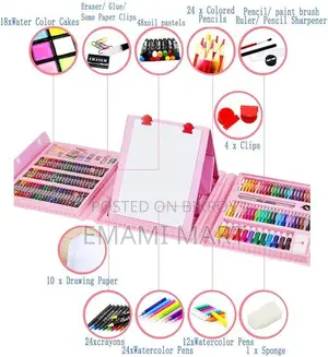 208pcs Art Supplies Kit for Painting,Drawing Art Kit for Kids with Dou