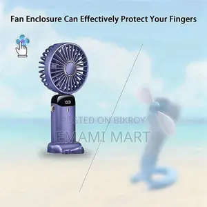 Portable Personal Fan – 5000mAh Rechargeable Battery, 5 Speed Settings