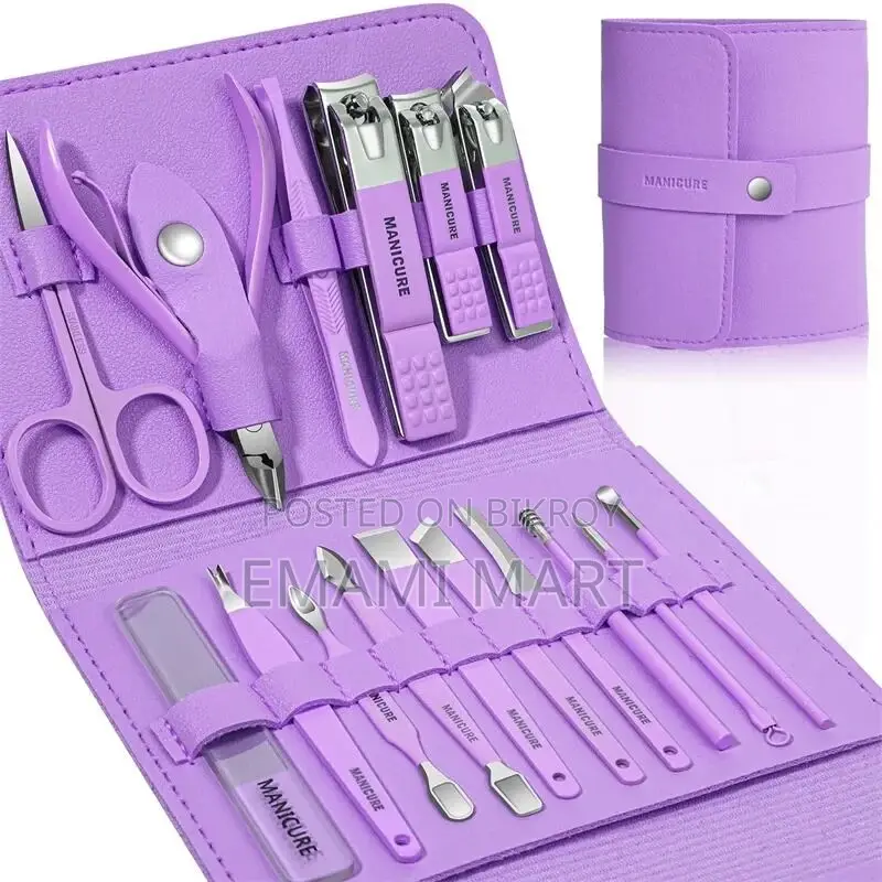 16 Pcs Manicure Set Stainless Steel Nail Clippers Kit & Pedicure