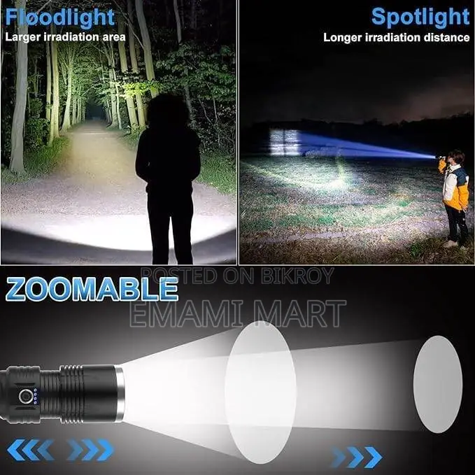 Luteti Flashlights LED High Lumens Rechargeable, 250000 Lumens Super B