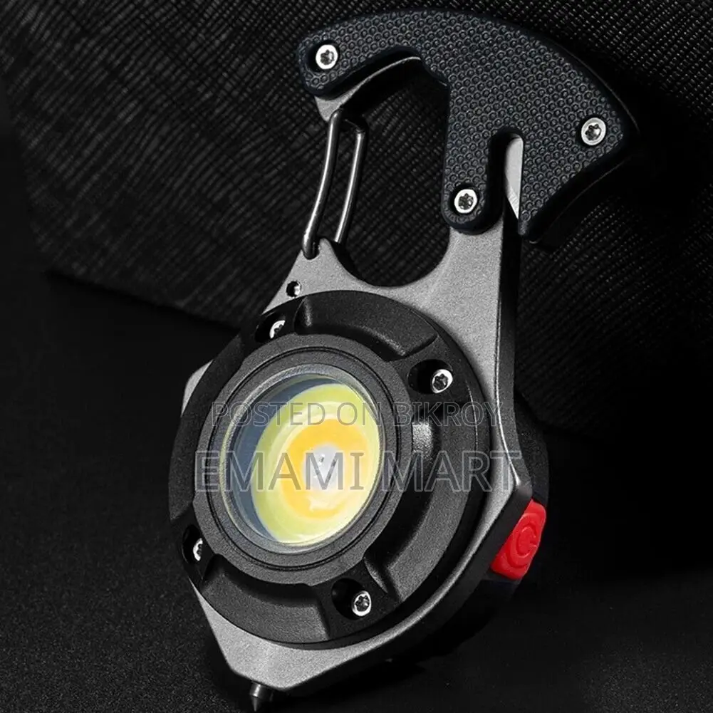 Multi-function LED Keychain Lights USB Charging Mini Screwdriver Hamme
