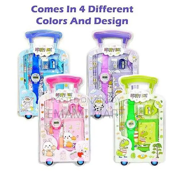 7 Pcs Stationery Set Toy for Kids - School Supply Kit with Pencil, Era