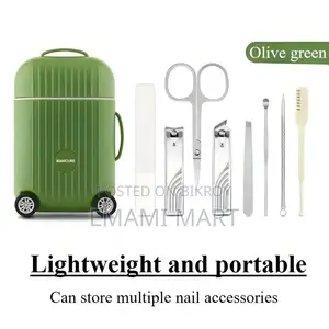 8 in 1 Manicure Pedicure Kit with Mini Suitcase Travel Case