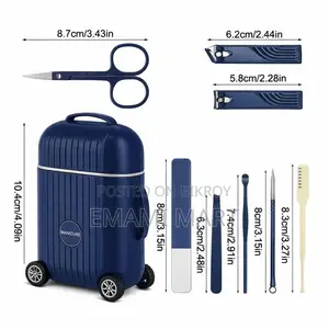 8 in 1 Manicure Pedicure Kit with Mini Suitcase Travel Case