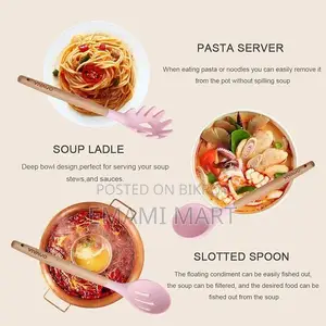 12 Pieces Silicone Kitchen Utensil Wooden Handles Silicone Cooking Ute