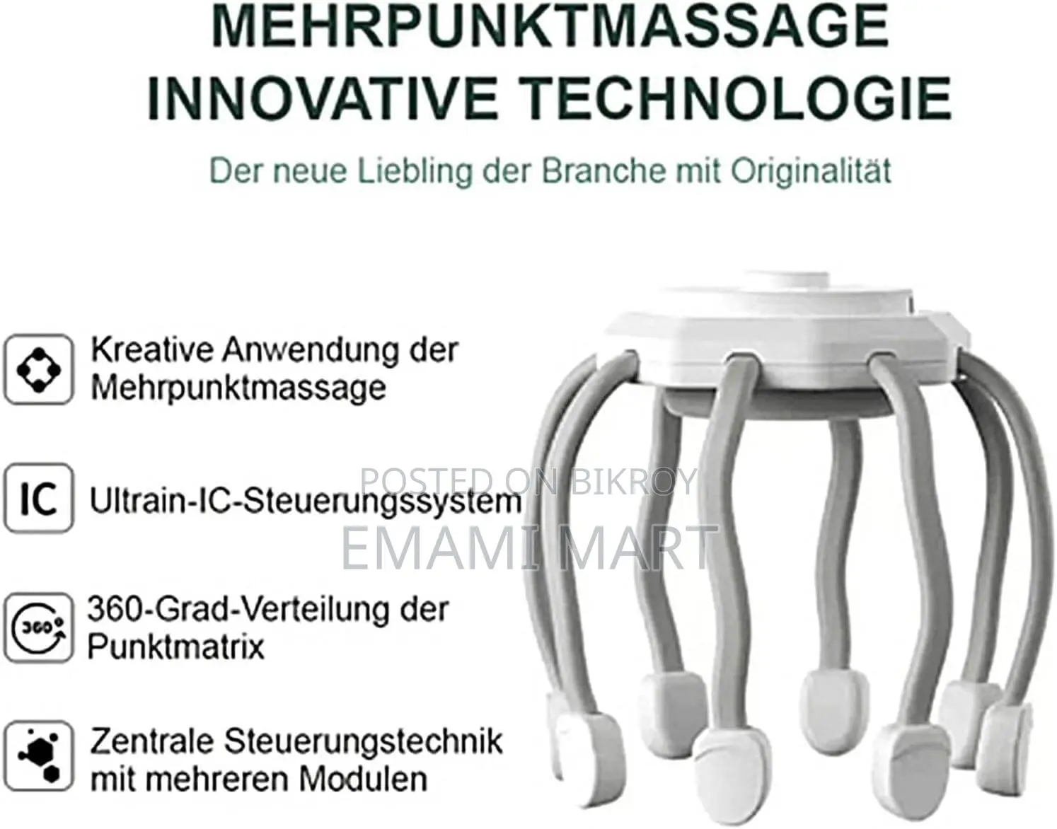 Electric Octopus Head Massager Therapy offering a 360-degree massage t