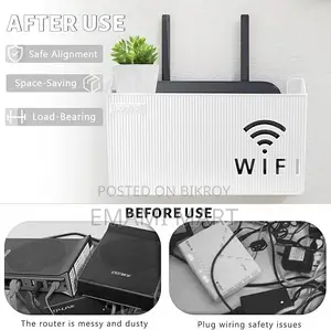 WiFi Router Storage Box,Wall Mount,Living Room TV Wall Storage Rack Se