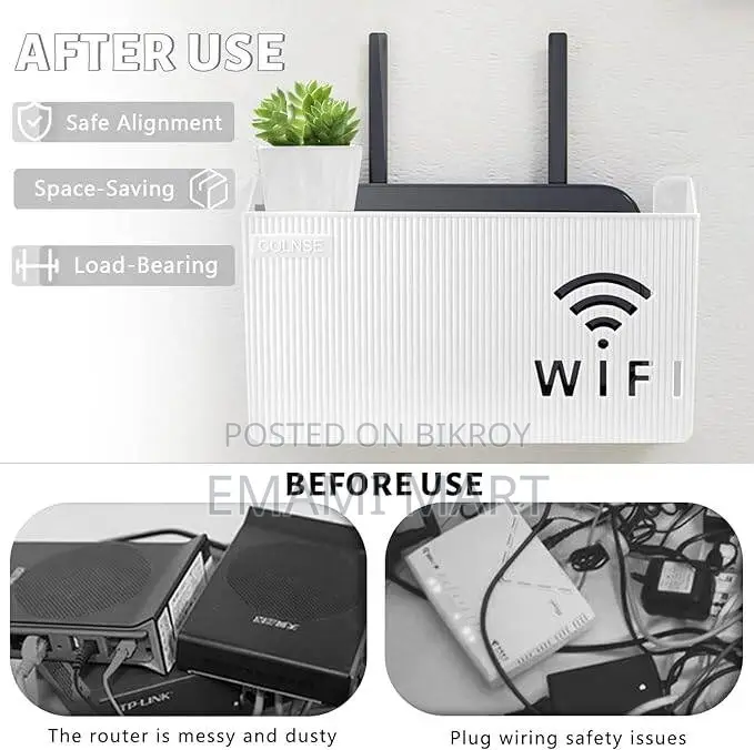 WiFi Router Storage Box Shelf Wall WLAN Router Box Hide Wall Hangings 