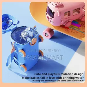 Portable Water Cup in Bus Shape, 500ml Leak-Proof Portable Water Bottl
