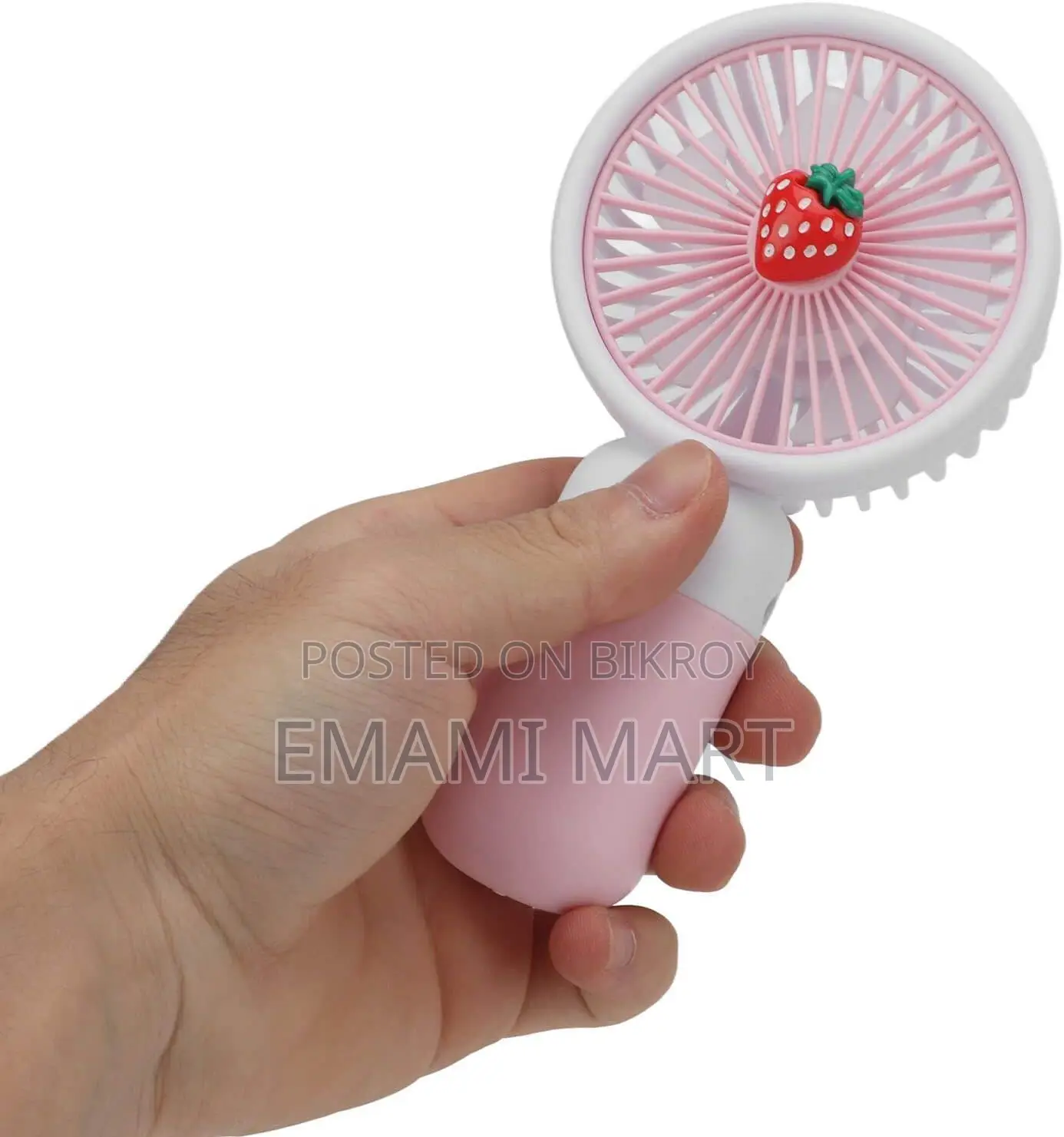 Summer Mini Fan Mini Handheld Fan, USB Rechargeable Cartoon Strawberry