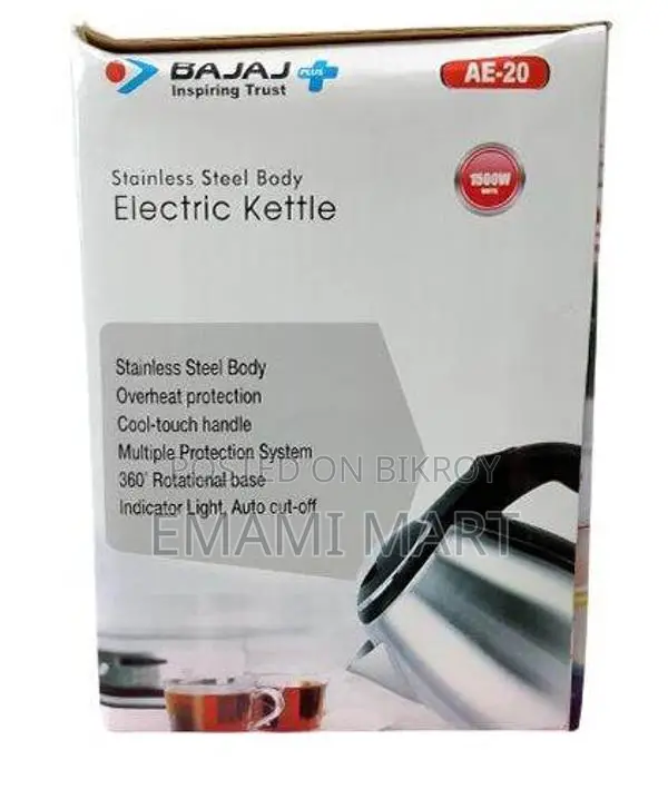 Bajaj 2.0 Litre DLX Electric Kettle | 1350 Watts Kettle with Stainless