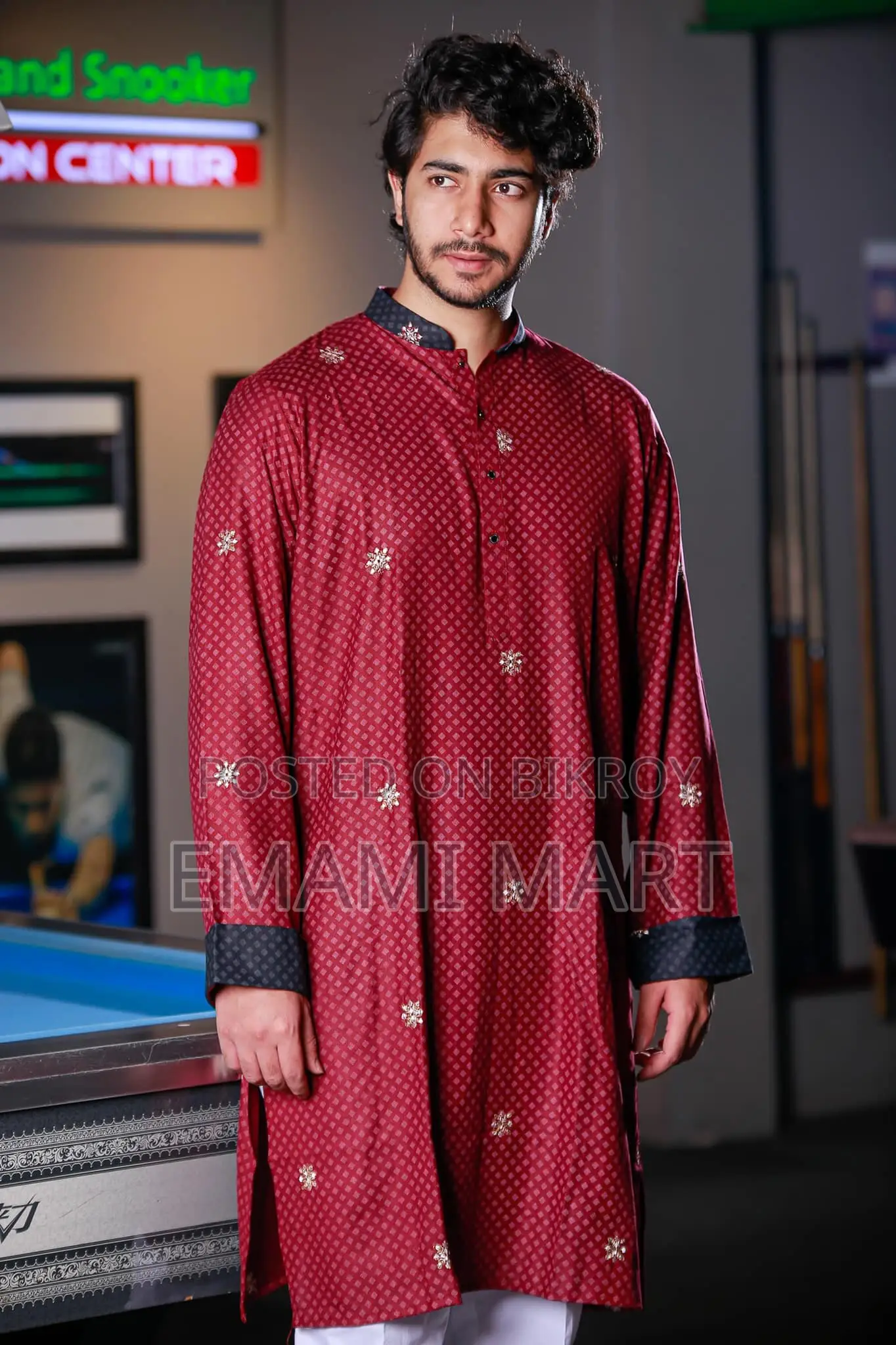 Premium Quality Red Color Semi Long Panjabi. Regular Fit Premium Panja