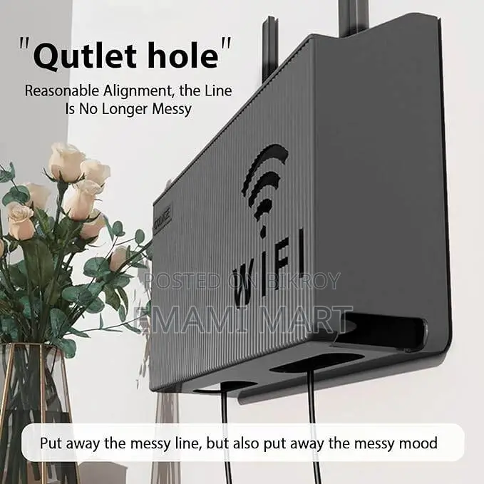 WiFi Router Storage Box,Wall Mount,Living Room TV Wall Storage Rack Se